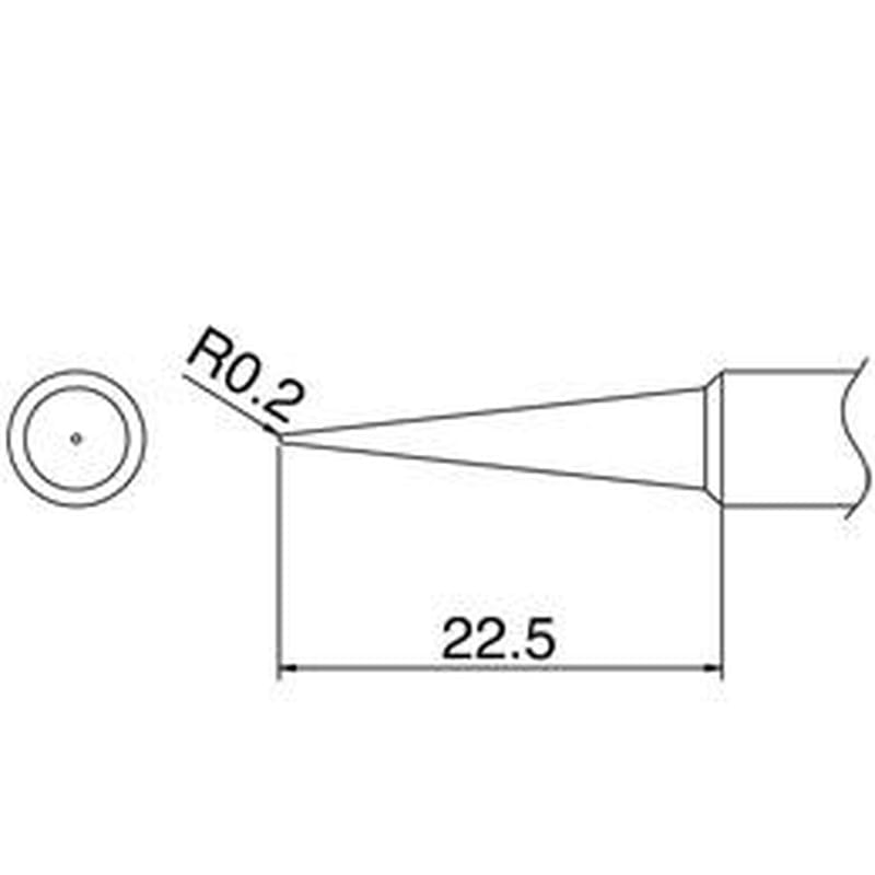 エスコ EA304HD-2 R0.2mmこて先(EA304HD-50B・-50C用) 1個（ご注文単位1個）【直送品】