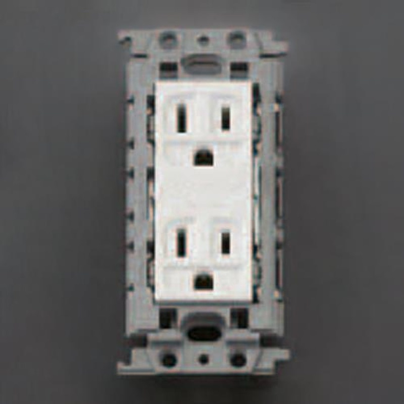 エスコ EA940CD-435 125V/15A埋込コンセント(2口/接地付)［絶縁枠] 1個（ご注文単位1個）【直送品】