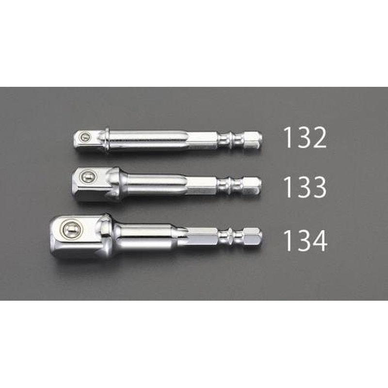 エスコ EA618AX-132 1/4”DRx1/4”HEX/65mmソケットアダプター 1個（ご注文単位1個）【直送品】