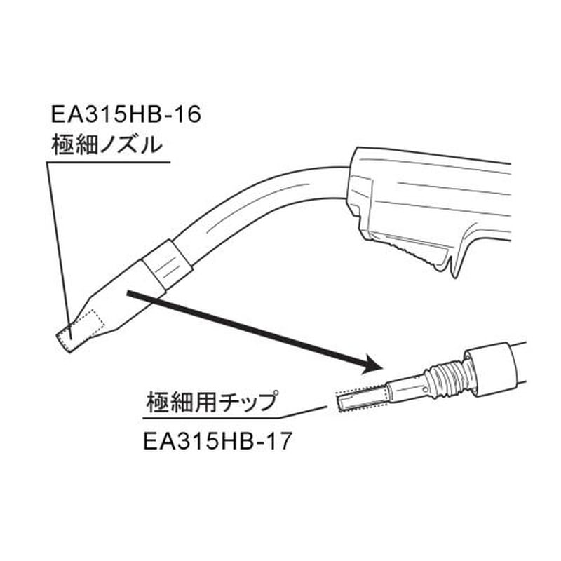 エスコ EA315HB-16 極細ノズル 1個（ご注文単位1個）【直送品】