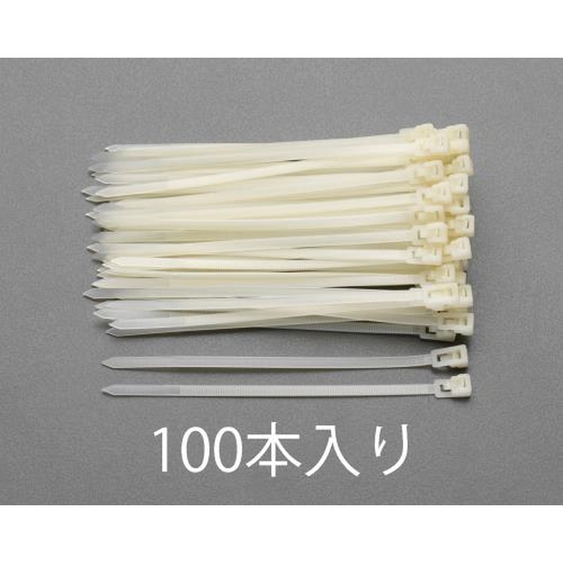 エスコ EA475ER-300 300mm結束バンド(再結束タイプ/100本) 1個（ご注文単位1個）【直送品】