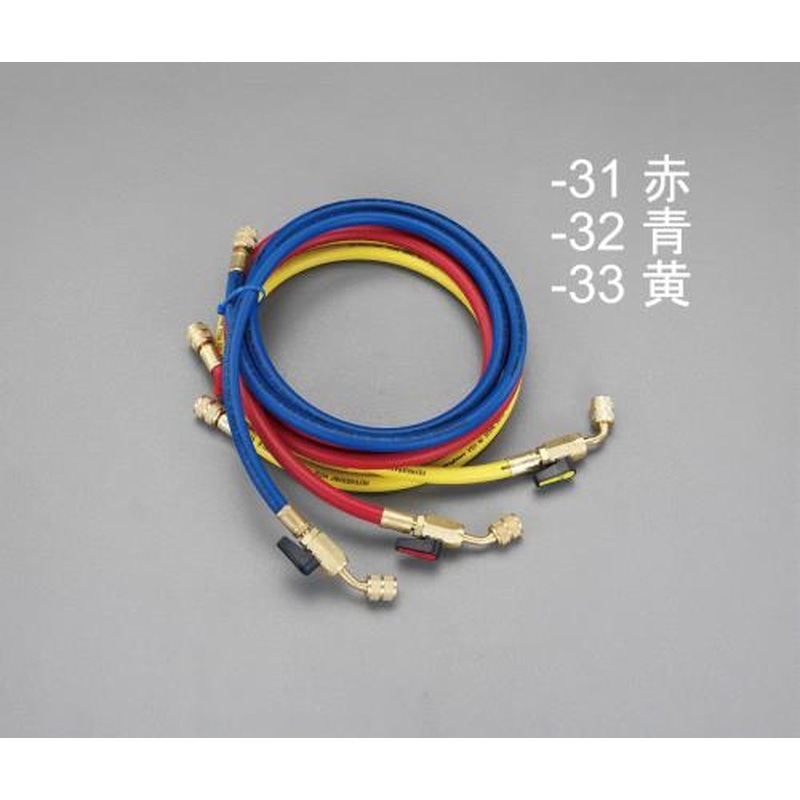 エスコ EA104AK-31 150cm/R12・R22・R502バルブ付チャージングホース/赤 1個（ご注文単位1個）【直送品】