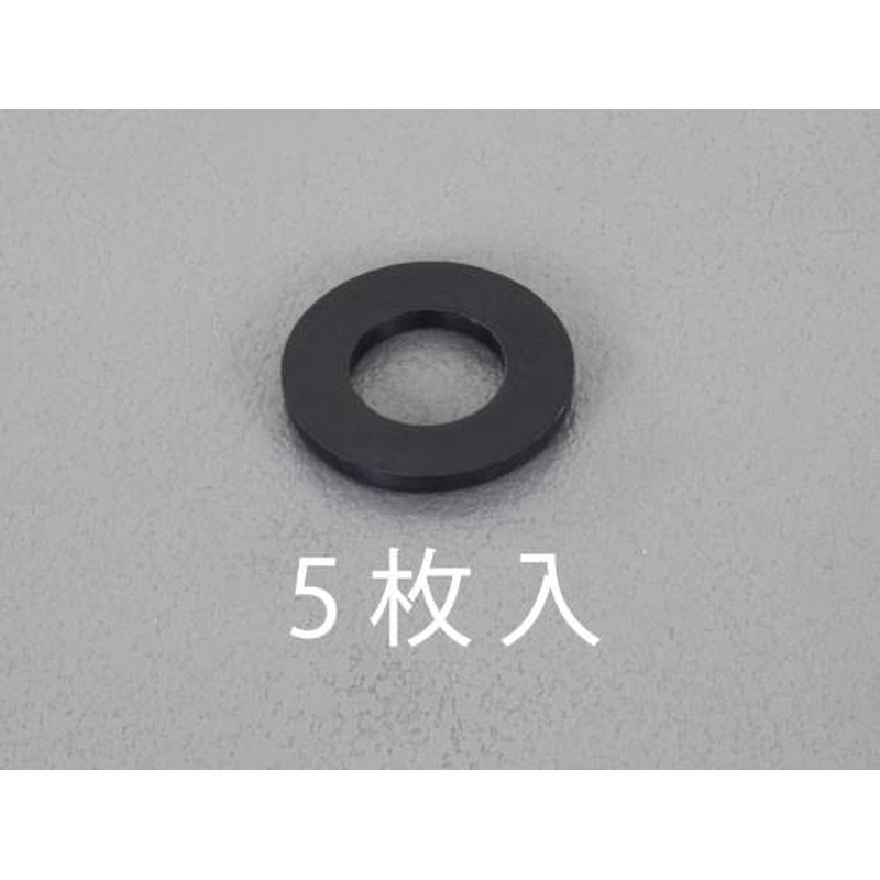 エスコ EA949ZB-161 M16/17.0x30x3.0mm平ワッシャー(TPR製/黒/5枚) 1個（ご注文単位1個）【直送品】