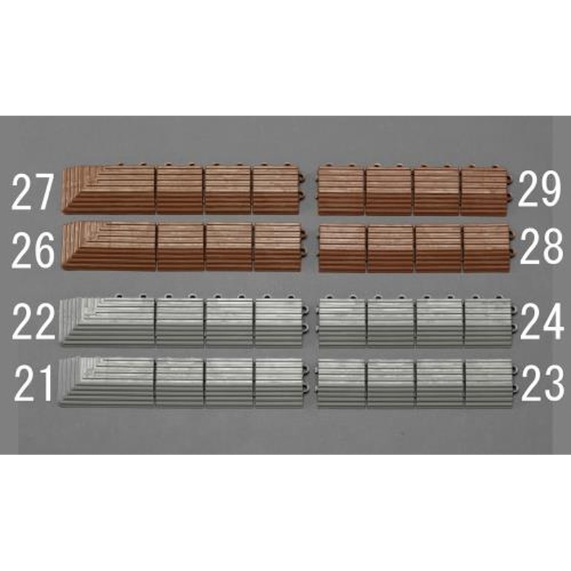 エスコ EA997RX-21 75x375mm角ふち(雄/灰) 1個(ご注文単位1個)【直送品】