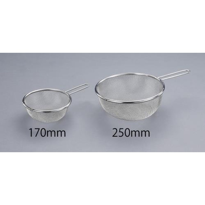 エスコ EA992CL-63 φ170/0.42mm/8メッシュろ過網(柄付・ステンレス製) 1個（ご注文単位1個）【直送品】