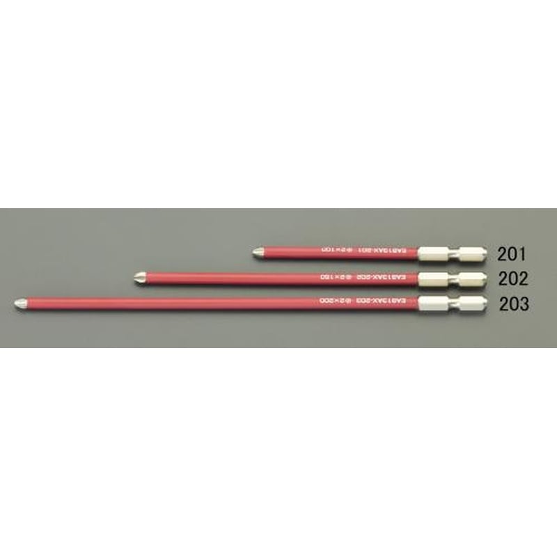 エスコ EA813AX-203 #2x200mm細軸ドライバービット(ショート防止カバー付) 1個（ご注文単位1個）【直送品】