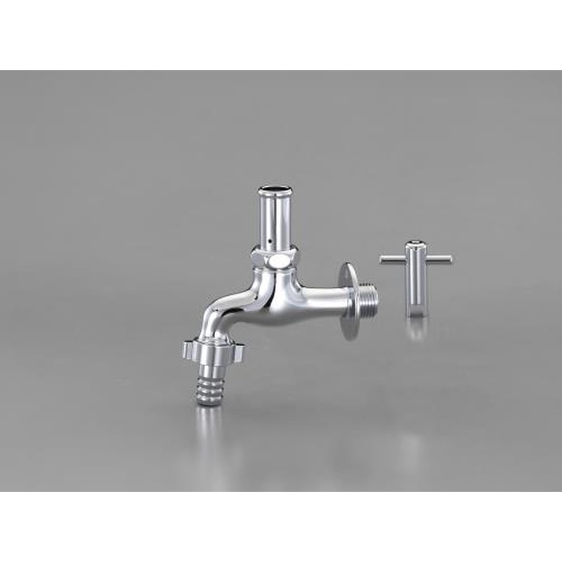 エスコ EA468CB-11 PJ1/2”横水栓(共用栓・ホースニップル付) 1個(ご注文単位1個)【直送品】