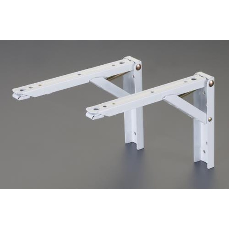 エスコ EA951EG-12 198x135x31mm折畳み棚受け/ワンタッチ式(白/2個) 1個(ご注文単位1個)【直送品】