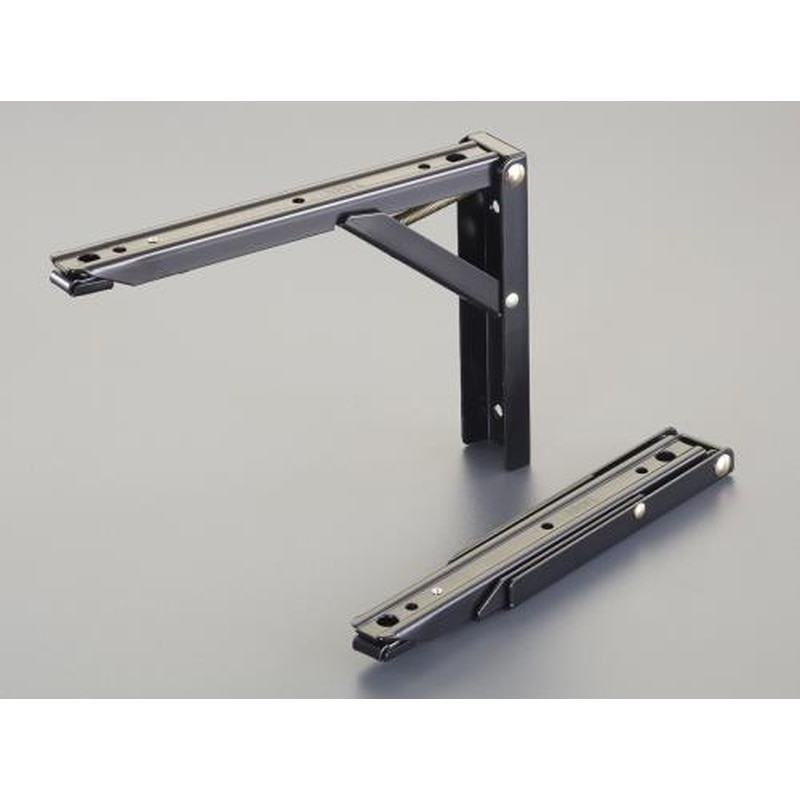 エスコ EA951EG-23 292x135x31mm折畳み棚受け/ワンタッチ式(黒/2個) 1個(ご注文単位1個)【直送品】
