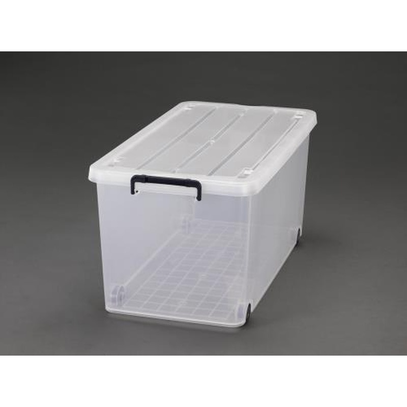 エスコ EA506AB-58B 440x740x350mm収納ケース(バックル付/クリアー/6個) 1個(ご注文単位1個)【直送品】