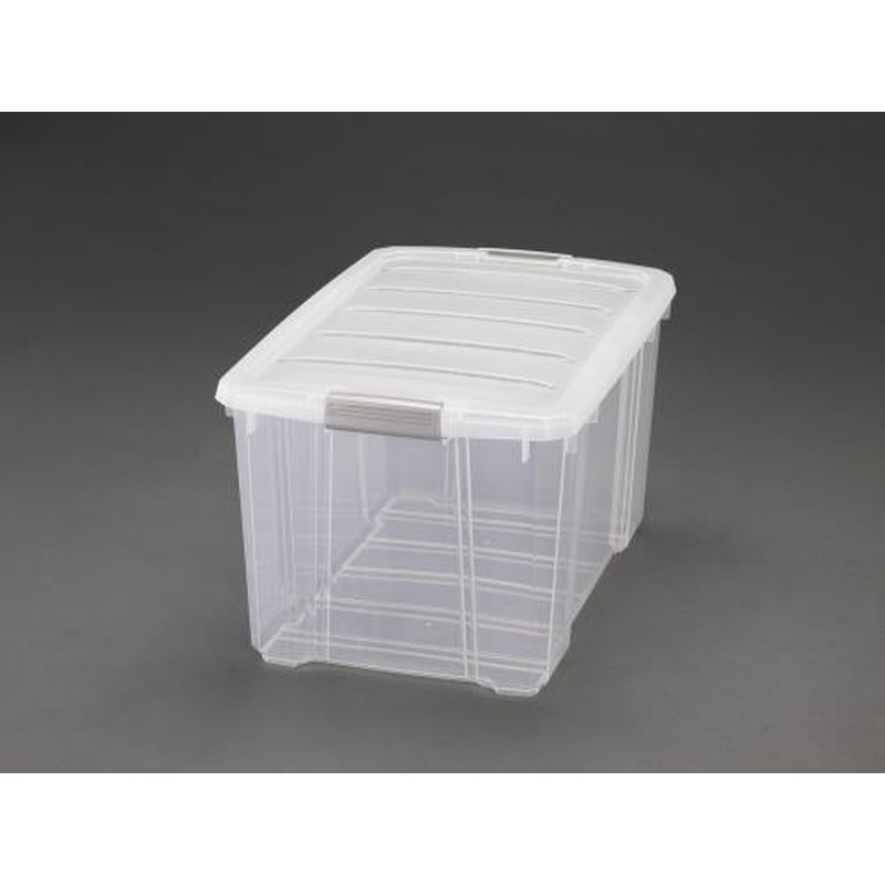 エスコ EA506L-6B 636x445x355mm収納ボックス(バックル付/クリア/4個) 1個（ご注文単位1個）【直送品】