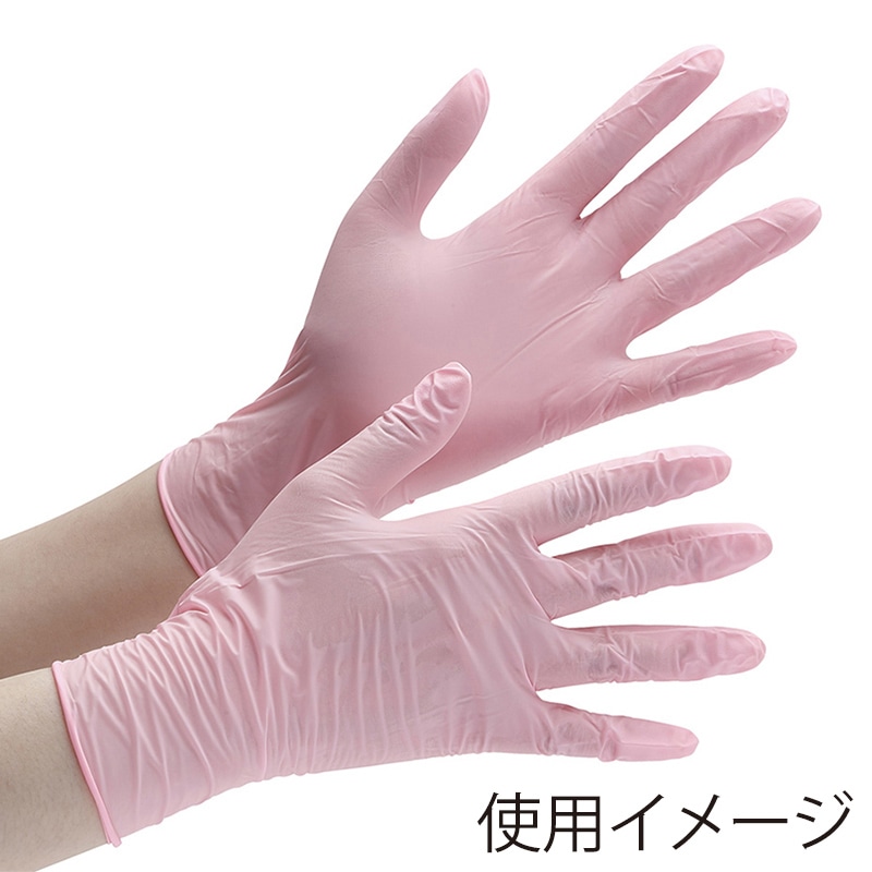 ミドリ安全 ニトリル手袋 薄手 粉なし ベルテ727 LL ピンク 100枚入 4049172740 1箱(ご注文単位1箱)【直送品】