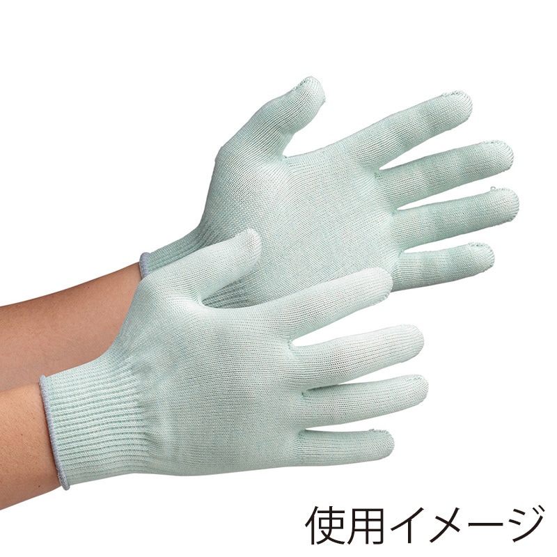 ミドリ安全 接触感染防止手袋 L MS132 グリーン 4044500435 1組（ご注文単位1組）【直送品】