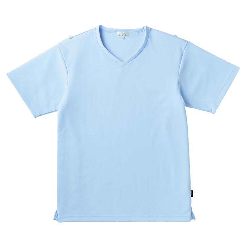 キラク 入浴介助用シャツ 男女兼用 CR160 L サックス 1枚(ご注文単位1枚)【直送品】