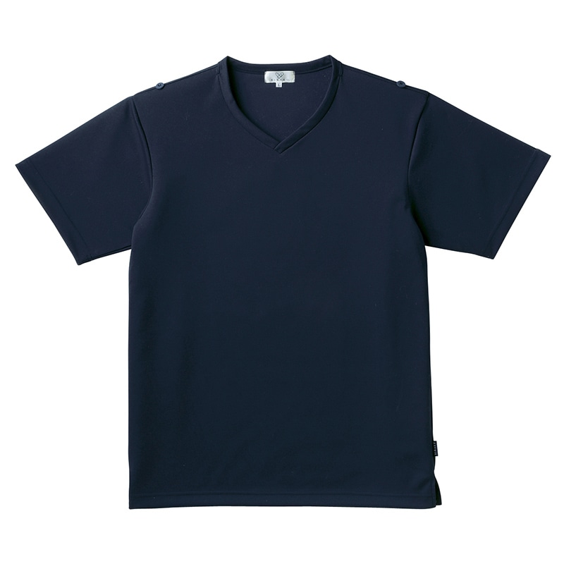 キラク 入浴介助用シャツ 男女兼用 CR160 L ネイビー 1枚(ご注文単位1枚)【直送品】