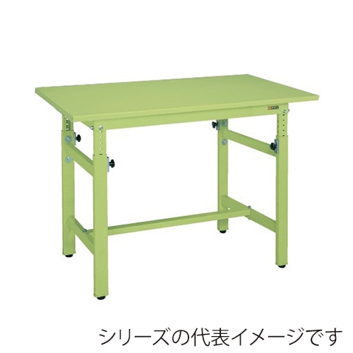 サカエ 軽量高さ調整作業台 TKKタイプ スチール天板 グリーン TKK-187SK 1台(ご注文単位1台)【直送品】