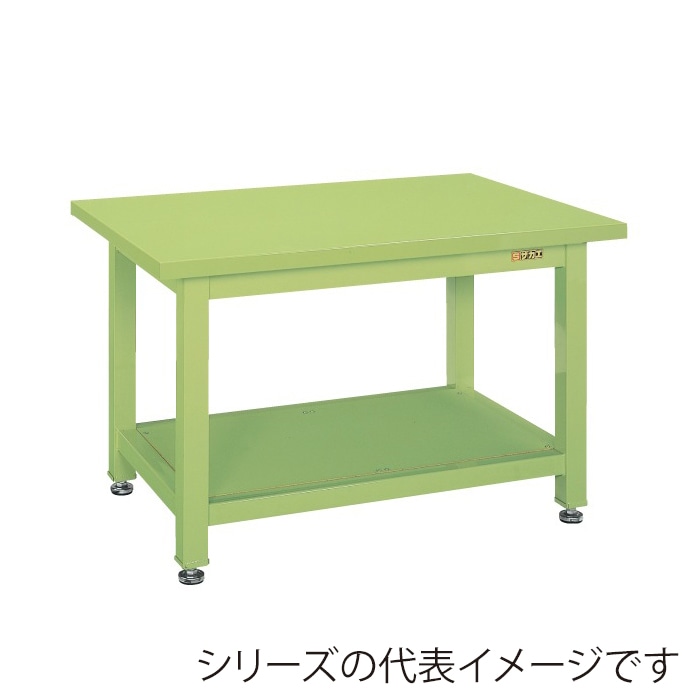 サカエ 超重量作業台 Wタイプ スタンダード スチール天板 グリーン WS-2 1台(ご注文単位1台)【直送品】