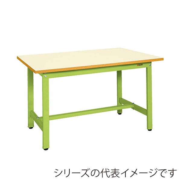 サカエ 軽量作業台 KKタイプ ポリエステル天板 アイボリー/グリーン KK-40NIG 1台(ご注文単位1台)【直送品】
