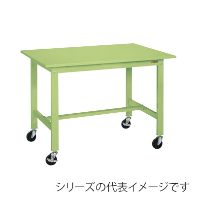 サカエ 軽量作業台 KHタイプ 移動式 スチール天板 グリーン KH-69SUB 1台(ご注文単位1台)【直送品】
