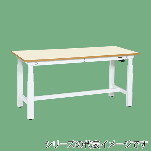 サカエ 電動昇降作業台 重量タイプ メラミン天板 アイボリー/ホワイト DKN-189IMW 1台(ご注文単位1台)【直送品】