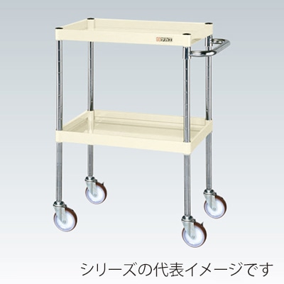 サカエ CSパールワゴン 中量 2段 ナイロンウレタン車 アイボリー CSP-6082NUI 1台(ご注文単位1台)【直送品】