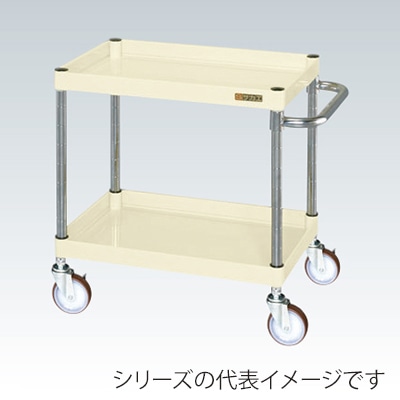 サカエ CSパールワゴン 中量 2段 ナイロンウレタン車 アイボリー CSP-7562NUI 1台(ご注文単位1台)【直送品】