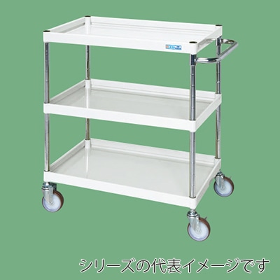 サカエ CSパールワゴン 中量 3段 ナイロンウレタン車 パールホワイト CSP-7583NUW 1台(ご注文単位1台)【直送品】