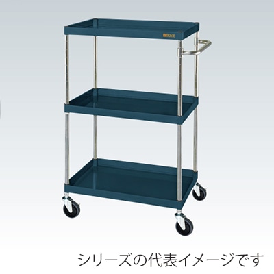 サカエ CSパールワゴン　中量　3段 サイレントエラストマー車　ダークグレー CSP-75123SED 1台（ご注文単位1台）【直送品】