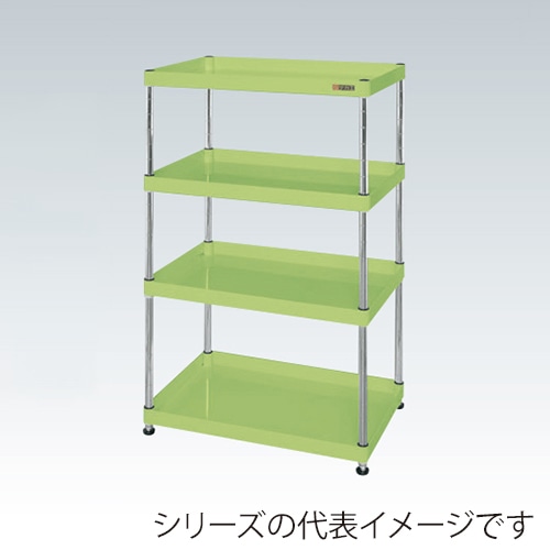 サカエ CSパールワゴン　固定式　4段 グリーン CSPN-60124 1台（ご注文単位1台）【直送品】