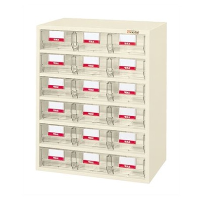 サカエ フレシスラックケース ボックス18個 アイボリー FCR-6BT 1台(ご注文単位1台)【直送品】