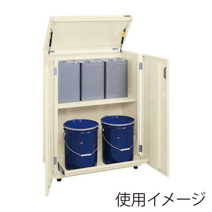 サカエ 一斗缶保管庫 一斗缶・ペール缶兼用タイプ 固定式 アイボリー KU-ITKA 1台(ご注文単位1台)【直送品】