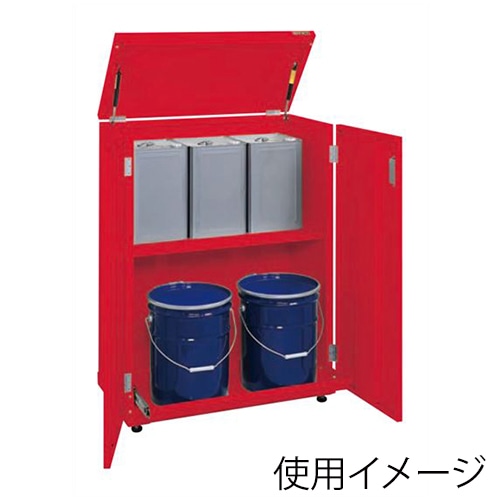 サカエ 一斗缶保管庫 一斗缶・ペール缶兼用タイプ 固定式 レッド KU-ITKC 1台(ご注文単位1台)【直送品】