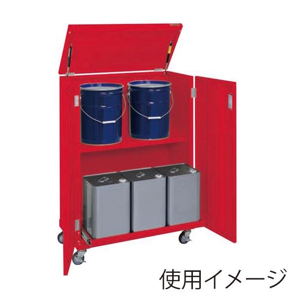 サカエ 一斗缶保管庫 一斗缶・ペール缶兼用タイプ 移動式 レッド KU-ITKCR 1台(ご注文単位1台)【直送品】
