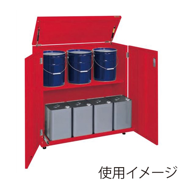 サカエ 一斗缶保管庫 一斗缶・ペール缶兼用タイプ・固定式 レッド KU-ITKD 1台(ご注文単位1台)【直送品】
