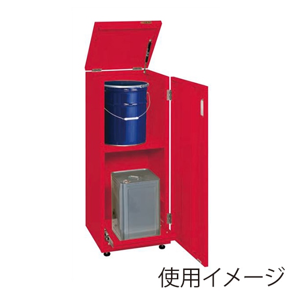 サカエ 一斗缶保管庫 一斗缶・ペール缶兼用タイプ 固定式 レッド KU-ITKF 1台(ご注文単位1台)【直送品】