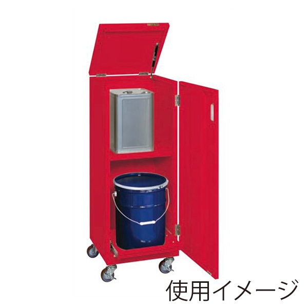 サカエ 一斗缶保管庫 一斗缶・ペール缶兼用タイプ 移動式 レッド KU-ITKFR 1台(ご注文単位1台)【直送品】