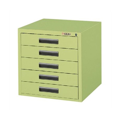 サカエ NKLキャビネット 引出し5段 グリーン NKL-55 1台(ご注文単位1台)【直送品】