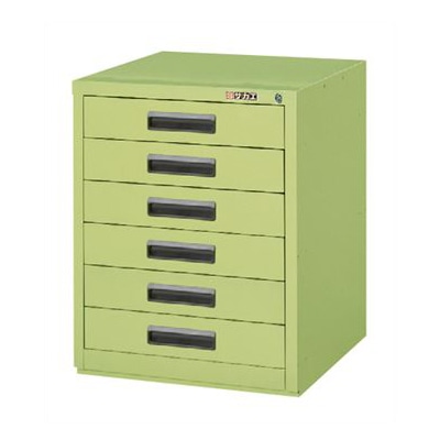 サカエ NKLキャビネット 引出し6段 グリーン NKL-66 1台(ご注文単位1台)【直送品】