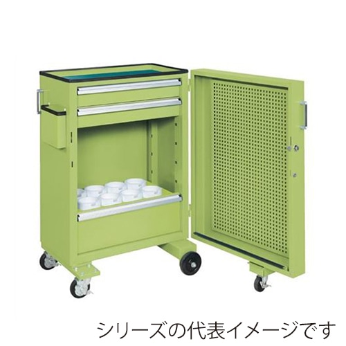 サカエ ツーリングキャビネットワゴン スイングドア付 UT-40×12個 TLC-AAF1GNB 1台(ご注文単位1台)【直送品】