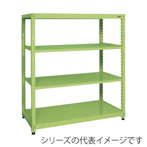 サカエ RKラック　単体　4段 間口1500mm　グリーン RKN-5684 1台（ご注文単位1台）【直送品】