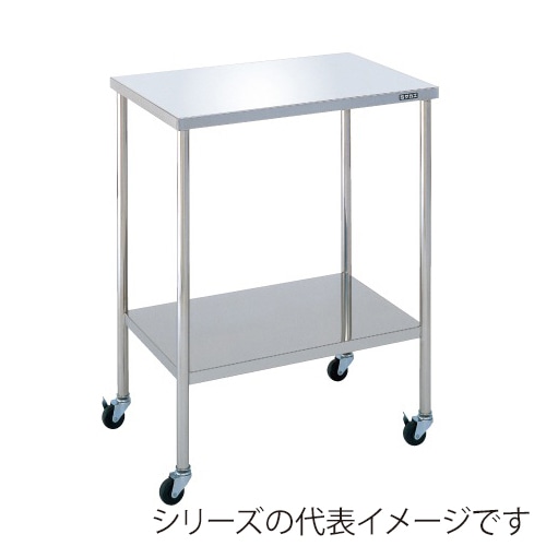 サカエ ステンレスCSワゴン 2段 SUS304 フラット型 ゴム車 CSM-FSU 1台(ご注文単位1台)【直送品】