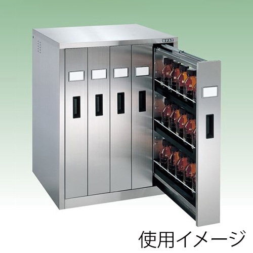 サカエ ステンレス薬品保管庫 バーチカルタイプ 5列 SU-5BS 1台(ご注文単位1台)【直送品】