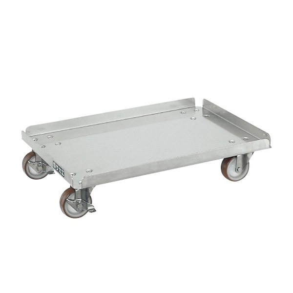 サカエ ステンレスコンテナ台車 4方上向き SUS304 ナイロンウレタン車 SUC-50D 1台(ご注文単位1台)【直送品】