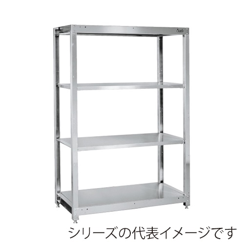 サカエ ステンレスラック 固定式 4段 SUS304 SLN-1254SU 1台(ご注文単位1台)【直送品】