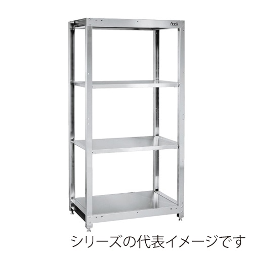 サカエ ステンレスラック 固定式 4段 SUS430 SLN-9054SU4 1台(ご注文単位1台)【直送品】