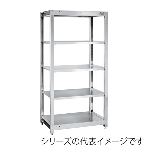 サカエ ステンレスラック 固定式 5段 SUS430 SLN-9055SU4 1台(ご注文単位1台)【直送品】
