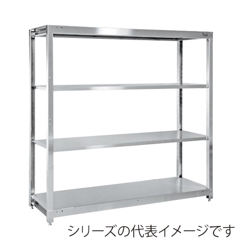 サカエ ステンレスラック 固定式 4段 SUS430 SLN-1854SU4 1台(ご注文単位1台)【直送品】