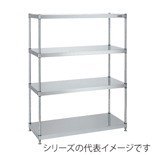 サカエ ステンレスニューパールラック 固定式 4段 NPR-2114SU 1台(ご注文単位1台)【直送品】