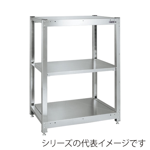 サカエ ステンレスラック 固定式 3段 SUS430 SLN-9033SU4 1台(ご注文単位1台)【直送品】