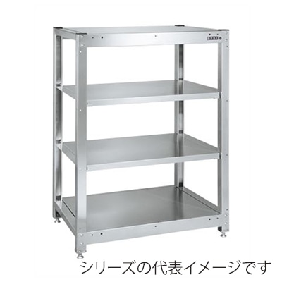 サカエ ステンレスラック 固定式 4段 SUS430 SLN-9034SU4 1台(ご注文単位1台)【直送品】